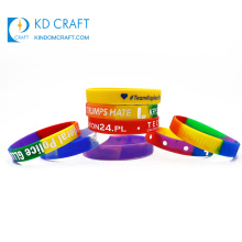 Manufacturers in china no minimum custom elegant raised logo brand silicone wristband for events